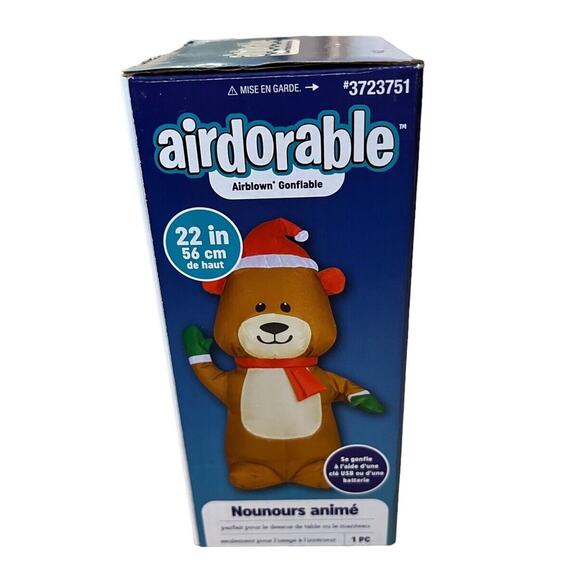 New Gemmy Airdorable Airblown Inflatable Teddy Bear 22" 3723751 Indoor - Picture 2 of 4